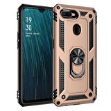 Oppo A12 Uyumlu Kılıf Standlı Manyetik Yüzüklü Military Ring TPU Cover