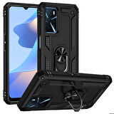 Oppo A16 Uyumlu Kılıf Standlı Manyetik Yüzüklü Military Ring TPU Cover