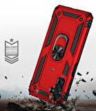 Samsung Galaxy A04S Uyumlu Kılıf Standlı Manyetik Yüzüklü Military Ring TPU Cover