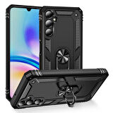 Samsung Galaxy A05S Uyumlu Kılıf Standlı Manyetik Yüzüklü Military Ring TPU Cover