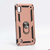 Samsung Galaxy A10 Uyumlu Kılıf Standlı Manyetik Yüzüklü Military Ring TPU Cover