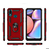 Samsung Galaxy A10S Uyumlu Kılıf Standlı Manyetik Yüzüklü Military Ring TPU Cover