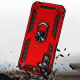 Samsung Galaxy A15 Uyumlu Kılıf Standlı Manyetik Yüzüklü Military Ring TPU Cover