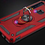 Samsung Galaxy A9 2018 Uyumlu Kılıf Standlı Manyetik Yüzüklü Military Ring TPU Cover