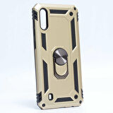 Samsung Galaxy M10 Uyumlu Kılıf Standlı Manyetik Yüzüklü Military Ring TPU Cover