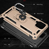 Samsung Galaxy M22 Uyumlu Kılıf Standlı Manyetik Yüzüklü Military Ring TPU Cover