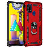 Samsung Galaxy M31 Uyumlu Kılıf Standlı Manyetik Yüzüklü Military Ring TPU Cover
