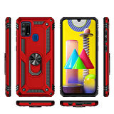 Samsung Galaxy M31 Uyumlu Kılıf Standlı Manyetik Yüzüklü Military Ring TPU Cover