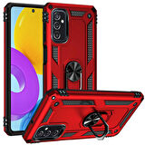 Samsung Galaxy M52 Uyumlu Kılıf Standlı Manyetik Yüzüklü Military Ring TPU Cover