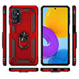 Samsung Galaxy M52 Uyumlu Kılıf Standlı Manyetik Yüzüklü Military Ring TPU Cover