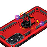 Samsung Galaxy M52 Uyumlu Kılıf Standlı Manyetik Yüzüklü Military Ring TPU Cover