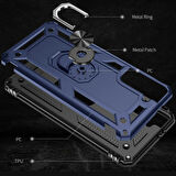 Samsung Galaxy S21 Plus Uyumlu Kılıf Standlı Manyetik Yüzüklü Military Ring TPU Cover