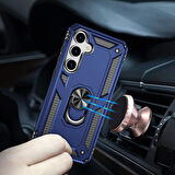 Samsung Galaxy S24 Plus Uyumlu Kılıf Standlı Manyetik Yüzüklü Military Ring TPU Cover