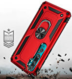 Xiaomi Mi Note 10 Uyumlu Kılıf Standlı Manyetik Yüzüklü Military Ring TPU Cover
