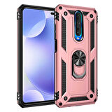 Xiaomi Poco X2 Uyumlu Kılıf Standlı Manyetik Yüzüklü Military Ring TPU Cover