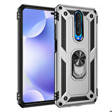 Xiaomi Poco X2 Uyumlu Kılıf Standlı Manyetik Yüzüklü Military Ring TPU Cover