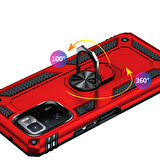 Xiaomi Poco X3 GT Uyumlu Kılıf Standlı Manyetik Yüzüklü Military Ring TPU Cover