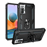 Xiaomi Redmi Note 10 Pro Uyumlu Kılıf Standlı Manyetik Yüzüklü Military Ring TPU Cover