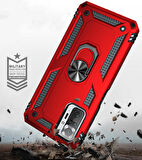 Xiaomi Redmi Note 10 Pro Uyumlu Kılıf Standlı Manyetik Yüzüklü Military Ring TPU Cover