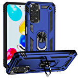Xiaomi Redmi Note 11S Global Uyumlu Kılıf Standlı Manyetik Yüzüklü Military Ring TPU Cover
