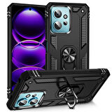 Xiaomi Redmi Note 12 4G Uyumlu Kılıf Standlı Manyetik Yüzüklü Military Ring TPU Cover