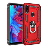 Xiaomi Redmi Note 7 Uyumlu Kılıf Standlı Manyetik Yüzüklü Military Ring TPU Cover