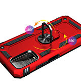 Xiaomi Redmi Note 9 4G Uyumlu Kılıf Standlı Manyetik Yüzüklü Military Ring TPU Cover