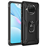 Xiaomi Redmi Note 9 Pro 5G Uyumlu Kılıf Standlı Manyetik Yüzüklü Military Ring TPU Cover