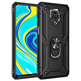 Xiaomi Redmi Note 9 Pro Uyumlu Kılıf Standlı Manyetik Yüzüklü Military Ring TPU Cover