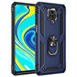 Xiaomi Redmi Note 9 Pro Uyumlu Kılıf Standlı Manyetik Yüzüklü Military Ring TPU Cover