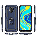 Xiaomi Redmi Note 9 Pro Uyumlu Kılıf Standlı Manyetik Yüzüklü Military Ring TPU Cover