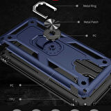 Xiaomi Redmi Note 9 Pro Uyumlu Kılıf Standlı Manyetik Yüzüklü Military Ring TPU Cover