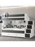 Safir Yavrulu Ranza Antrasit & Beyaz Çelik Destekli %100 MDF