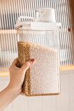 3 Lü Sızdırmaz Depolama Sıvı Toz Deterjan Erzak Saklama Kutusu- Ölçekli Kap 1100 ML 1800 ML 2300 ML
