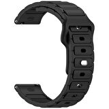 Xiaomi Amazfit Pace Uyumlu 22mm Kordon Suya Karşı Dayanıklı Delikli Hafif ve Esnek Silikon Kayış