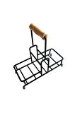 2 Bölmeli Çok Amaçlı Ahşap Kulplu Metal Stand Banyo Düzenleyici Organizer
