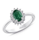 Pırlanta Zümrüt Taşlı Yüzük