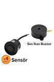 Toyota Yaris 2008-2011 Uyumlu Araç Park Sensörü Ses İkazlı E20 Siyah Sensör