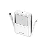 10000 mAh Kablosuz Powerbank Dijital LED Ekranlı, Type-C & Lightning Kabloları, Güçlü 15W Hızlı Şarj