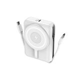10000 mAh Kablosuz Powerbank Dijital LED Ekranlı, Type-C & Lightning Kabloları, Güçlü 15W Hızlı Şarj