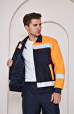 Orange Safety Turuncu Robalı Lacivert Soğuk Hava Mont Pantolon Takımı Su Ve Rüzgar İticili