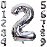 Gümüş Rengi Folyo Rakam Balon 1 Metre