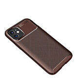 Apple iPhone 12 Uyumlu Kılıf Ultra Slim Fit Karbon Silikon