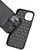 Apple iPhone 15 Uyumlu Kılıf Ultra Slim Fit Karbon Silikon
