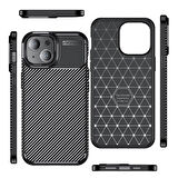 Apple iPhone 15 Uyumlu Kılıf Ultra Slim Fit Karbon Silikon