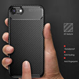 Apple iPhone 7 Uyumlu Kılıf Ultra Slim Fit Karbon Silikon