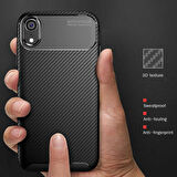 Apple iPhone XR Uyumlu Kılıf Ultra Slim Fit Karbon Silikon