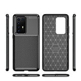 Huawei P40 Pro Uyumlu Kılıf Ultra Slim Fit Karbon Silikon