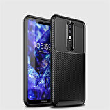 Nokia 5.1 Plus Uyumlu Kılıf Ultra Slim Fit Karbon Silikon
