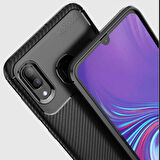 Samsung Galaxy A10S Uyumlu Kılıf Ultra Slim Fit Karbon Silikon